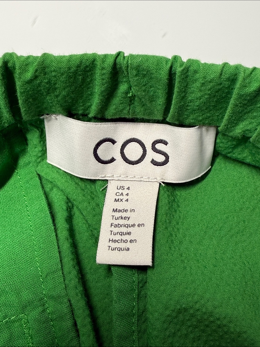 COS Green Elasticated Wide-Leg Bermuda Shorts / Culottes - Size 4 - Picture 6 of 11